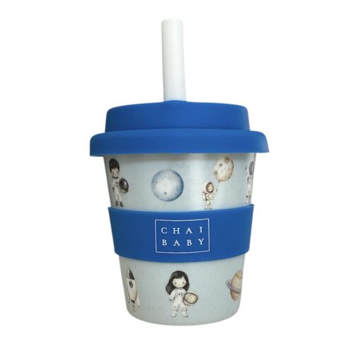 space babyccino and fluffy cup with silicone lid and straw
